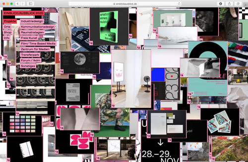 A dragable and zoomable collection of projects created between 2019/2020 at the Muthesius University of Fine Art and Design: einblickausblick.de
